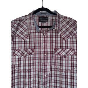 Cody James Men's 3XLT‎ Red Plaid Short Sleeve Western Shirt Snap Front